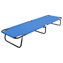 Transat chaise longue de baño de sol cama de jardín terraza mueble de exterior plegable acero azul