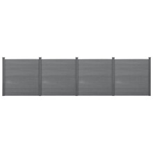 ClĂ´ture brise vue brise vent bois composite (WPC) 183 x 705 cm gris 03_0001451