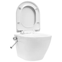 Wandtoilet zonder rand met bidetfunctie, wit keramiek 02_0003574