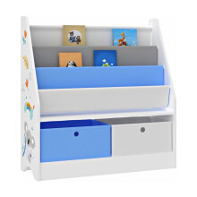 scaffale per bambini a 3 scomparti con 2 scatole 74 x 71 x 23 cm a motivo