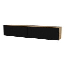 Móveis para TV com televisão e prateleiras 135 x 31 x 25 cm efeito carvalho e preto