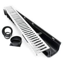 Caniveau de drainage - HELLOSHOP26 - 1 m - Grille en acier galvanisé - Charge max. 1,5T - Multicolore