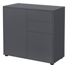 Cômoda com 2 gavetas 2 portas paarl 74 x 79 x 36 cm cinza escuro
