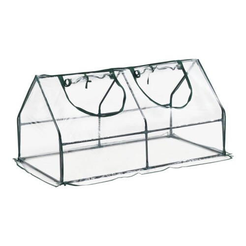 Châssis de jardim com 2 janelas em aço e PVC 120 x 60 x 60
