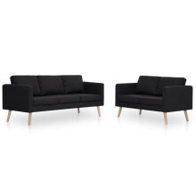 Conjunto de Sofá de 2 lugares para sala de estar, casa, interior, peças de tecido preto