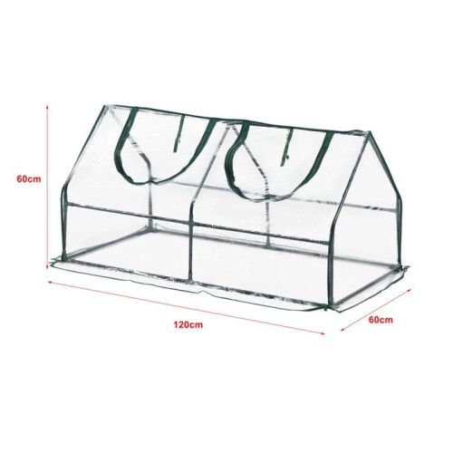 Châssis de jardim com 2 janelas em aço e PVC 120 x 60 x 60 1