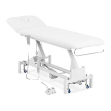 Mesa de masaje profesional con marco de metal recubrimiento PU blanco 14_0003631