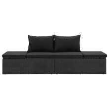 Transat chaise longue tumbona de jardín mueble de exterior con cojines de resina