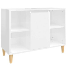 Waschbeckenunterschrank 80 x 33 x 60 cm in glänzendem weißen Holzwerkstoff