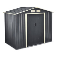 Casetta da giardino 213 x 127 x 185 cm tetto a capanna lamiera in acciaio