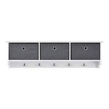 Portemanteau mural 30 x 100 x 20 cm blanc gris argenté 03_0008181