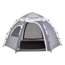 Tenda de camping montagem instantânea 240 x 205 x 140 cm cinza escuro cinza claro