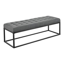 Pufe banco banqueta estofado 120 x 40 x 38 cm cinza 03_0008714