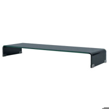 Móvel de TV buffet design prático suporte para monitor 120 cm vidro preto 2502226
