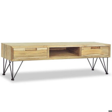 TV kast buffet tv televisie design praktisch 120 cm massief teakhout beige 2502249