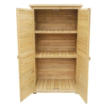 Armadio abri da giardino porte a lamelle 160 cm legno di abete tetto bitumato 16_0002170