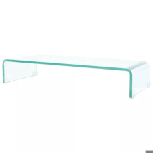 Meuble télé buffet tv télévision design pratique pour moniteur 70 cm verre transparent 2502255
