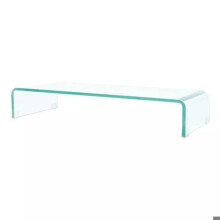 Meuble télé buffet tv télévision design pratique pour moniteur 80 cm verre transparent 2502221