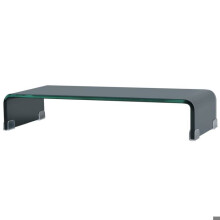 Meuble télé buffet tv télévision design pratique support pour moniteur 60 cm verre noir 2502229