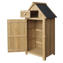 Cabane abri da giardino stretta in legno di abete con tetto in bitume 142 cm 16_0002171
