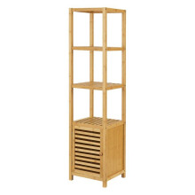 Badezimmeregal mit 4 Ebenen und Tür 140 x 34 x 33