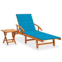 Transat - Acacia - Chaise Longue - Con Mesa - Cojín Incluido - Plegable y Ajustable