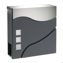 Buzón de diseño para periódico de acero inoxidable antracita 16_0000097