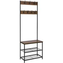 Supporto in metallo con 7 ganci marrone scuro 19_0000080