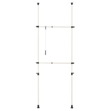 Porte manteau télescopique réglable garde robe support 305 cm blanc 03_0003505