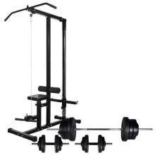 Tour de musculation avec jeu d'haltères et poids 60,5 kg sport fitness noir 02_0000042
