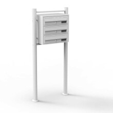 Bloc 3 buzones sobre pies 3 entradas acero galvanizado blanco 16_0000027