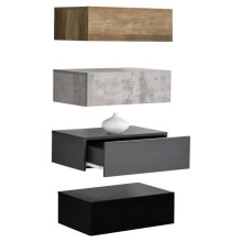 Conjunto de 4 prateleiras de parede para quarto com 4 gavetas em cores diferentes 46 x 30