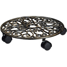 Porte-plantes Ă roulettes rond en fonte 13_0002225