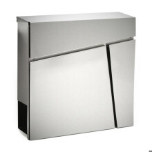 Buzón de diseño con compartimento para periódicos, acero inoxidable plateado 16_0000095