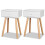 Nachttisch - HELLOSHOP26 - Set aus 2 - MDF - Kiefernholz - 1 Schublade 1