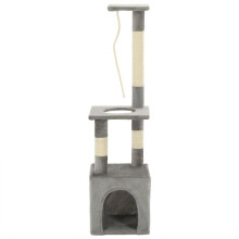 Arranha-céu para gatos, arranhador, nicho, brinquedo para animais de pelúcia em sisal 109 cm cinza 3702239