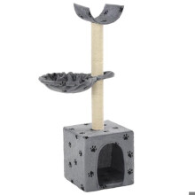 Árvore para gatos arranhador nicho brinquedo animais pelúcia e sisal 105 cm impressões de