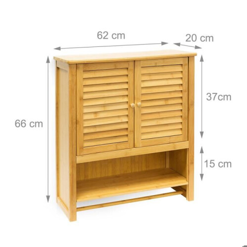 Armadio per bagno bambù 66 x 62 cm 3213029 1