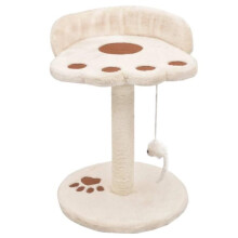 Árvore para gatos - Helloshop26 - 40 cm - Bege e marrom - Arranhador em sisal - Brinquedo incluído