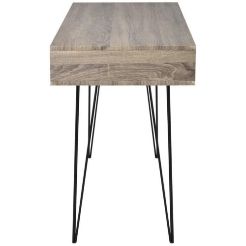 Mesa de escritório para trabalho em informática com 2 compartimentos cinza 0502061/2 1