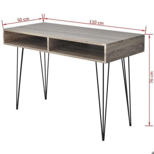 Mesa de escritório para trabalho em informática com 2 compartimentos cinza 0502061/2 2