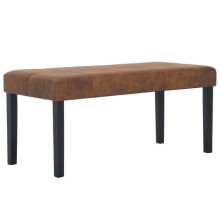 Banket pouf kruk meubel bank 106 cm bruin synthetisch suede 3002199