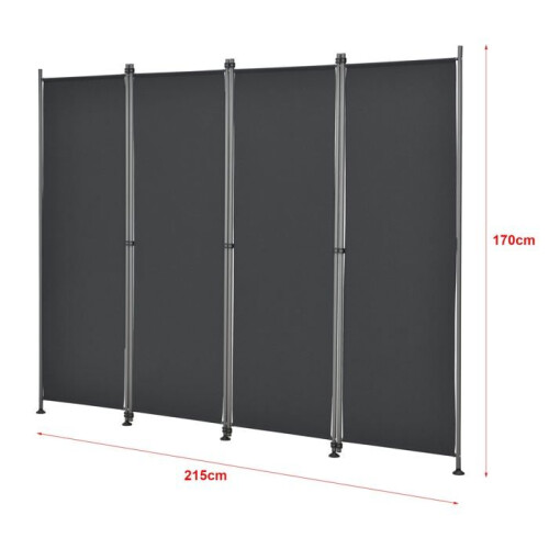 Sichtschutz aus 4 Polyester-Panels 215 x 170 cm schwarz 03_0006553 2