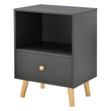 Mesa de cabeceira com gaveta 54 x 40 x 30 cm cinza escuro 03_0008690
