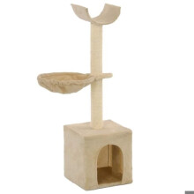 Kruipende kattenboom met krabpaal, knaagdier speelgoed, pluche dieren in sisal 105 cm beige 3702157