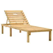 Transat chaise longue - Multicolor - Madera de pino impregnada - Respaldo ajustable - Reposapiés ajustable - 200x70 cm