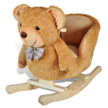 Sedia a dondolo per bambini in tessuto marrone 0102024