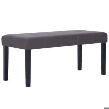 Banket pouf kruk meubel bank 106 cm grijs synthetisch 3002207