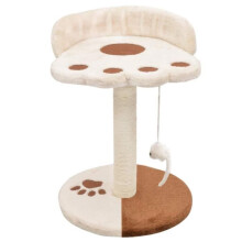 Kattenboom - Helloshop26 - 40 cm - Beige en bruin - Sisal krabpaal - Inclusief speelgoed