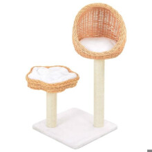 Árvore para gatos arranhador sofá brinquedo animais pelúcia em sisal natural madeira de salgueiro 3702247